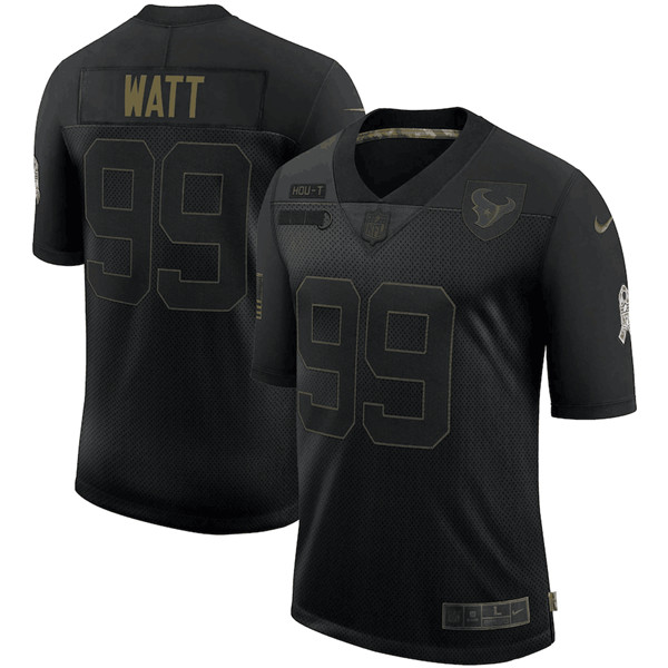 Men's Houston Texans #99 J.J. Watt 2020 Black Salute To Service Limited Stitched NFL Jersey